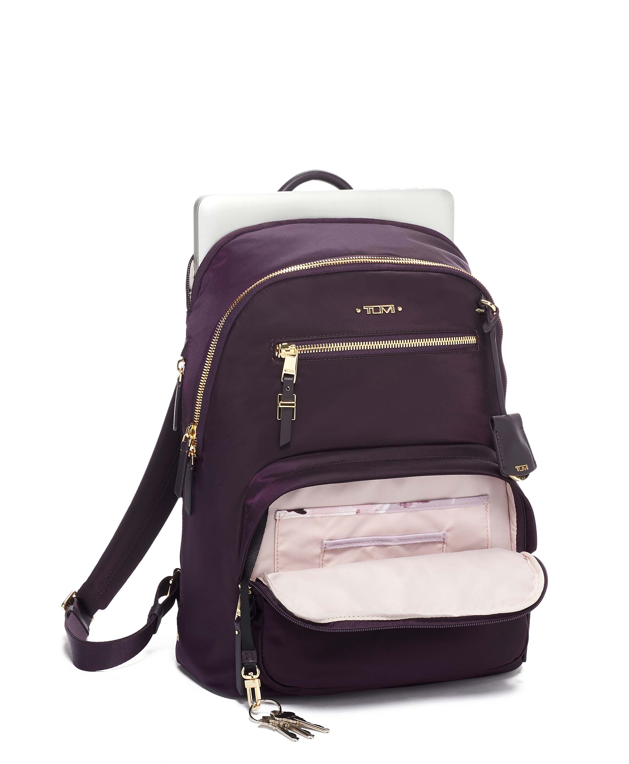 tumi purple backpack